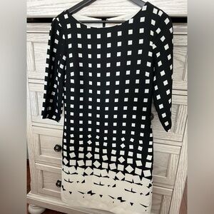 Banana Republic Black and Ivory Shift Dress, Size 6